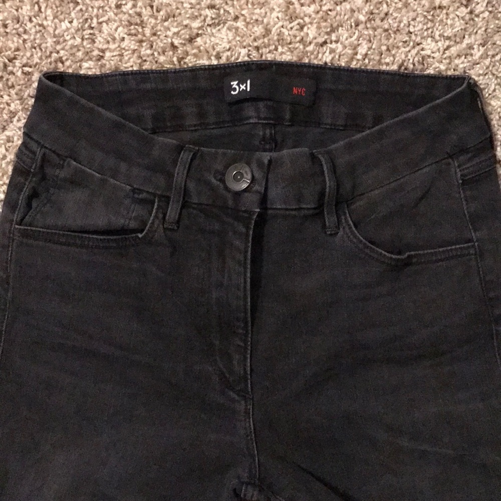 3x1 Channel Seam Skinny High Rise Jean: Black No.5